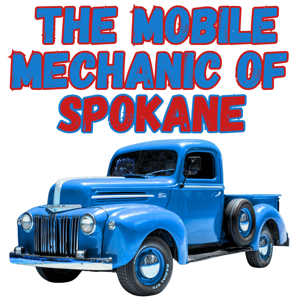 Tim's blue mobile-mechanic pickup truck